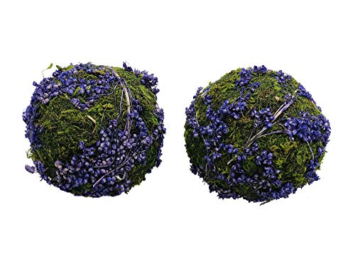 Natural Purple Moss Decorative Ball,Handmade (2.8"-Set Of 6) #TOP4