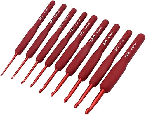 Juego de 9 agujas de ganchillo de silicona para rastas, agujas de ganchillo para el cabello, trenzas, mango de manualidades, suéter para trenzas,