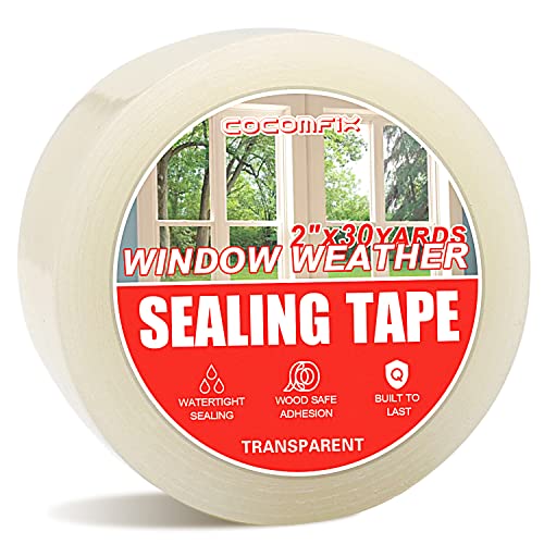 Indoor + Outdoor Transparent Window Weather Sealing Tape, Clear Window