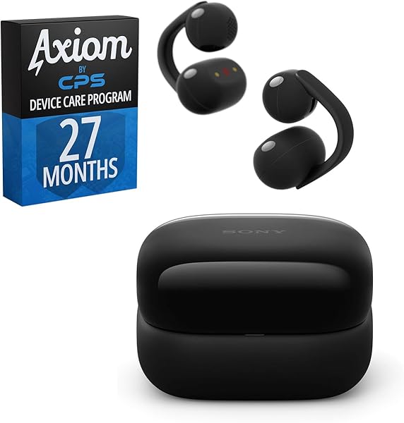 Sony LinkBuds Clip Open-Ear Truly Wireless Earbuds, Black - WFLC900/B w 27-Month Axiom Device Care Program