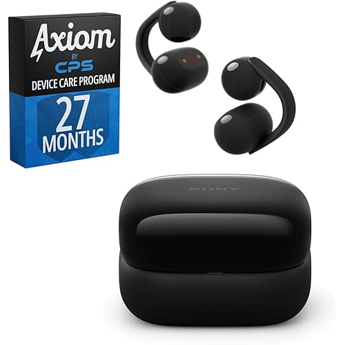 Sony LinkBuds Clip Open-Ear Truly Wireless Earbuds, Black - WFLC900/B w 27-Month Axiom Device Care Program