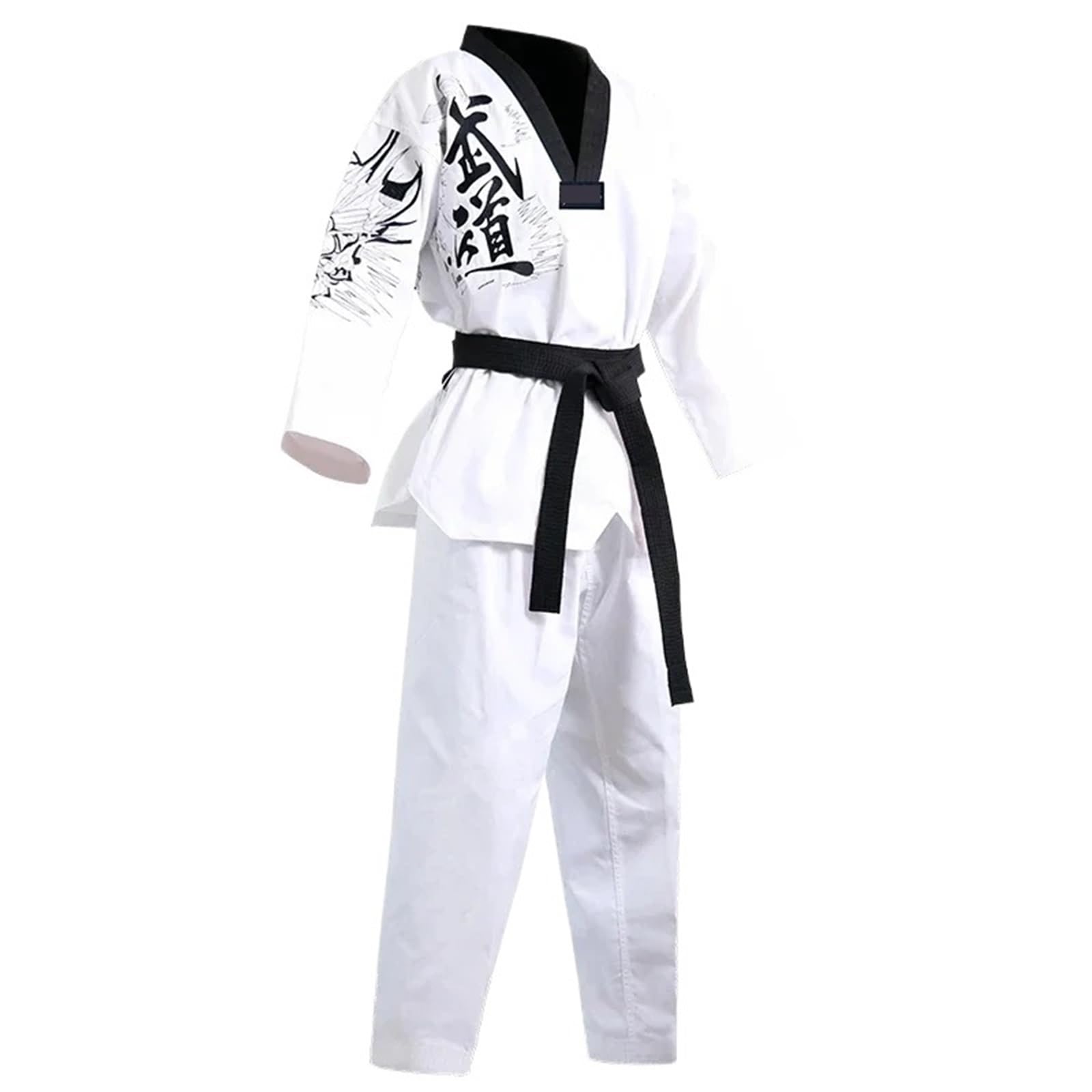 Karate-Anzug Erwachsene Männer Frauen Meister Taekwondo Uniformen Trainer Anzug mit weißem Gürtel Karate-Kleidung(XXXL-190CM)