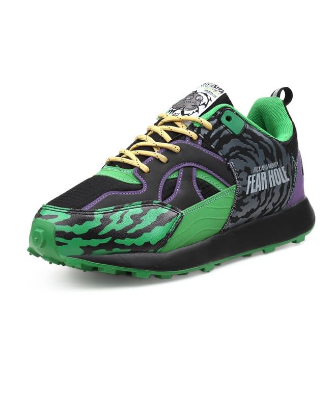 Image of Bacca Bucci x Rick & Morty Official Licensed inchFear Hole inch Sneakers | Printed Lace-Up Casual Shoes | Chunky Grip Sole