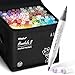 Ohuhu, rotuladores permanentes, 104 colores, doble punta (pincel y fina), rotulador fino para artistas y estudiantes, rotulador pincel para bocetos, caligrafía, coloreado, para adultos, ilustración