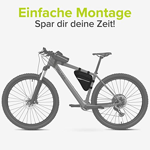 VELMIA Fahrrad Dreiecktasche Wasserdicht - Fahrrad Rahmentasche, Triangeltasche ideal für Fahrradschloss, Werkzeug, Regenjacke - Fahrradtasche Rahmen