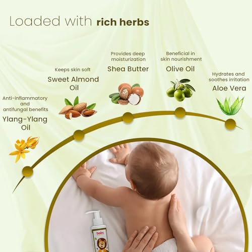 Image of Babyorgano Baby Body Lotion for Newborn 0-2 Years Babies 200ml | Nourish & Moisturise Skin | Non Sticky | Enriched with Ylang Ylang, Olive Oil, Paraben Free