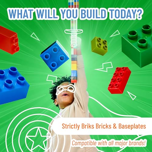 Image of Strictly Briks Classic Briks Building Starter Kit - 100% Compatible with All Major Brick Brands - 1x2, Black, 192 Pieces