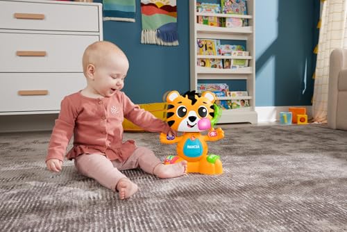 Fisher-Price Lernspielzeug für Babys und Kleinkinder, Beat Bande Lern & Tanz Tiger Justin mit Geräuschen und Lichtern für Kinder ab 9… – Ansicht 2