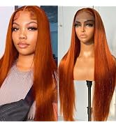Baierte Ginger Lace Front Wigs Human Hair 13x4 Straight Wigs Pre Plucked 180 Density Human Hair W...