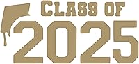Vista 33 de Class of 2025 Iron On Decal, Graduation Shirt Transfer, Graduate Tshirt Patch, DIY Crafts, Graduation Cap, Pick Size and Color, Iron-On Almost Black