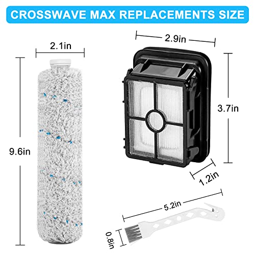 Replacement Parts for Bissell CrossWave Cordless Max 2554 2554A 2590 2593 2596 2597 HydroSteam Plus Series 3515 35151 3513 3518, Multi-Surface Brush Rolls 2787 and Replacement Filters 1866 LUXRILIX