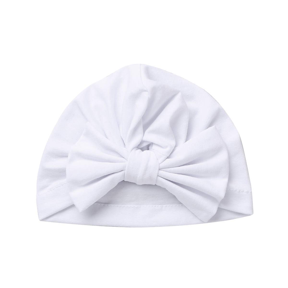 Säuglingsbaby Beanie Knoten Donut Hut Neugeborene Jungen Mädchen Baumwolle Weiche Turban Bogen Kaninchenohren Mütze Krankenhaus Kopf Wrap (Color : C Big Bow, Size : One Size)