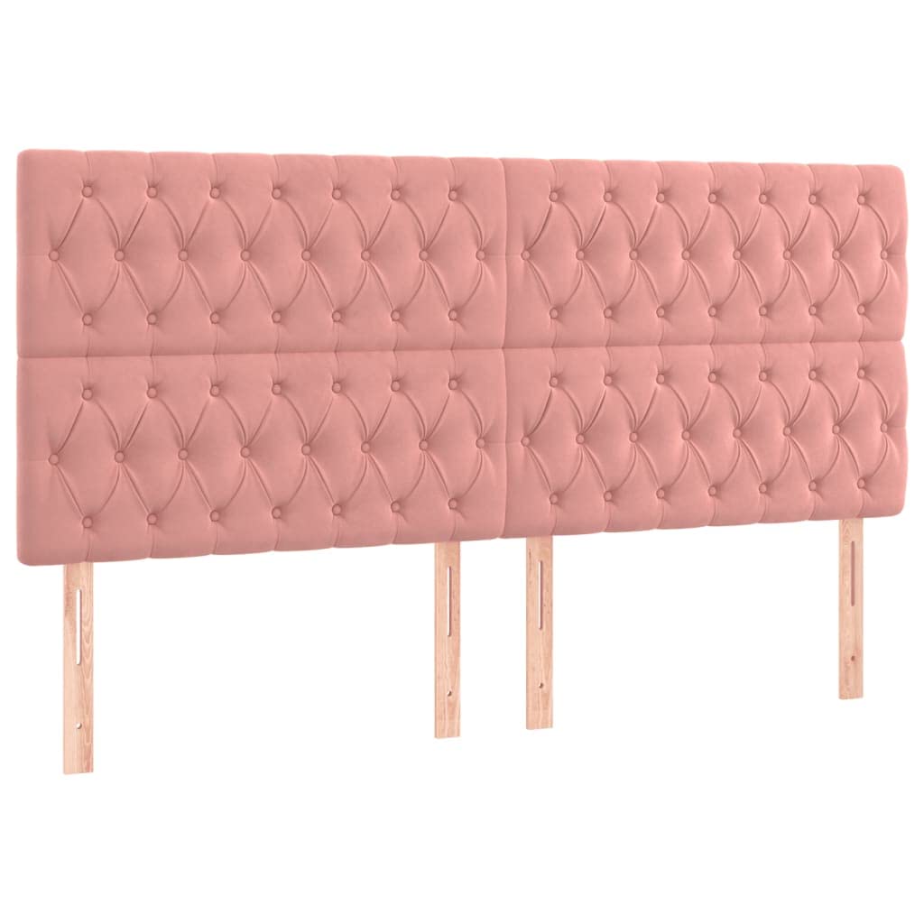vidaXL Sommier à Lattes de lit avec Matelas Rose 180x200 cm Velours