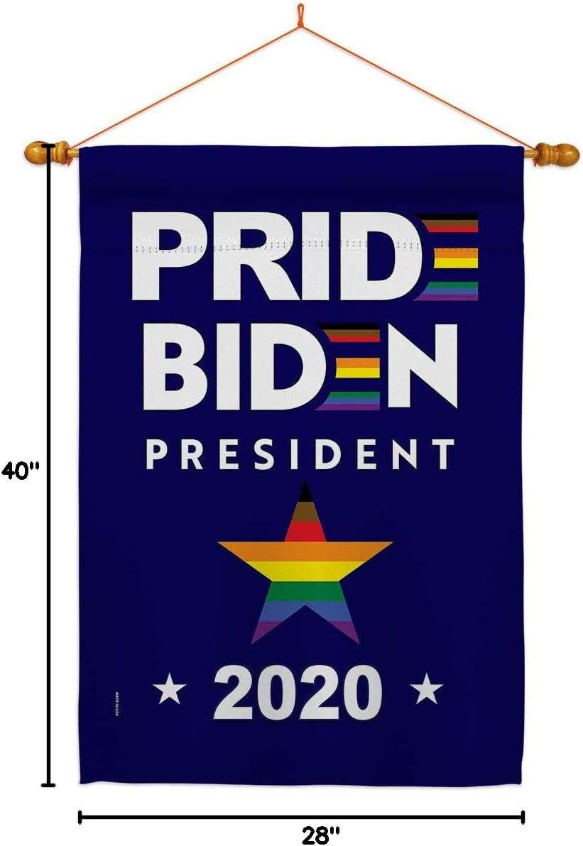 2020 Biden President House Flag Dowel Set Patriotic Democrat Republican Tea Party United State American Election Small Decorative Gift Yard Banner Made In USA 28 X 40