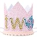 WAUAO Tea for Two Birthday Hat/crown - Alice in Wonderland Birthday,alice in Onederland,tea for Two Birthday Outfit Decorations,tea Party 2nd Birthday Crown,girl 2nd Bithday Pink Outfit Hat