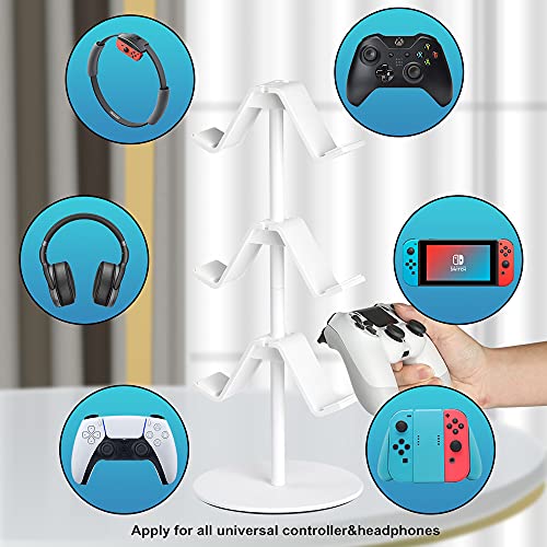 Keljun Controller Holder White, Headset Holder,Great 3 Tier Controller Headphone Organizer For All Headsets Xbox One 360 Switch Ps4 Ps5 (Elegant White) #TOP4