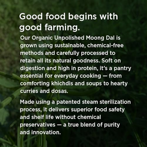 Image of Pure & Sure Organic Yellow Moong Dal (Split) 1Kg | 100% Natural Mung Dal Chilka | Unpolished | Vegan, Gluten-Free, Non GMO | Chemical Free & Pesticides Free