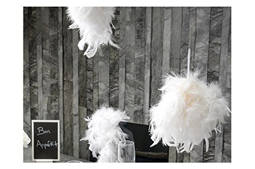 Suspension boule en plumes mariage 10 cm (blanc)