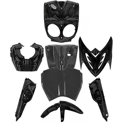 Kit carénage TNT noir brillant scooter MBK 50 Stunt après 2004 Neuf 7 pièces