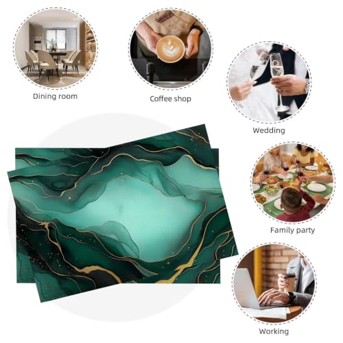 Set de table 30 x 45 cm lavable machine lin de coton | Lot de 6 tapis de table rectangulaire