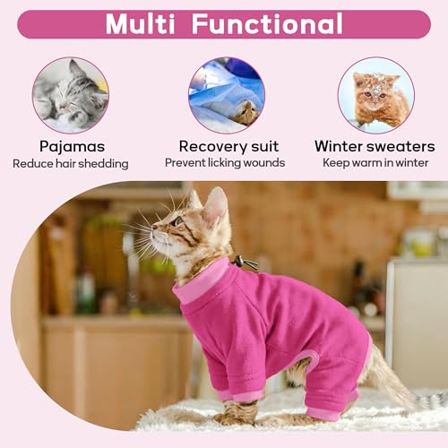 PUMYPOREITY Cat Calming Sweater – Helps Reduce Licking & Grooming Habits, Daily Comfort Shirt for Anxious Cats, Lightweight Fabric for Fur Control, Pink, S by PUMYPOREITY - Used condition - Image 5