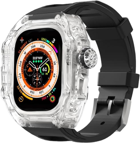 UMCNVV vP[X^NE{^tbfSoh Mod LbgA Apple Watch oh Ultra 8 7 6 5 4 SE 44mm 45mm 49mm n[h PC Jo[ANZT[Lbgp(J,45mm)