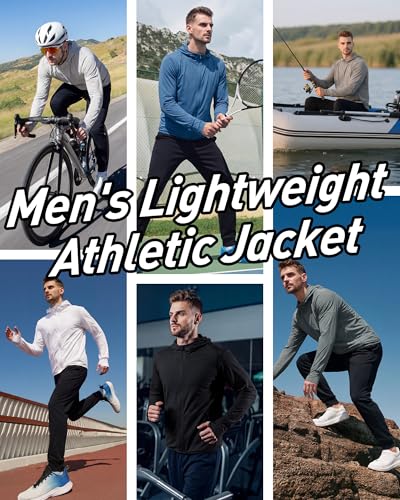 Image of Locachy Men's UPF 50+ Sun Protection Outdoor Lightweight Full Zip Hoodie Jacket Long Sleeve Fishing Hiking Performance Shirt
