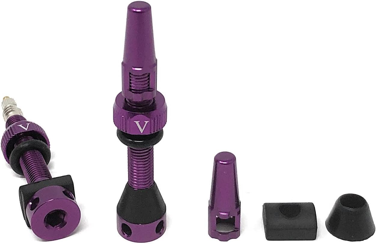 VeloTubes Premium Tubeless Presta Valve Stems (40mm or 55mm) - Integrated Core Removal Tool, Grommet Options - Choose Color.