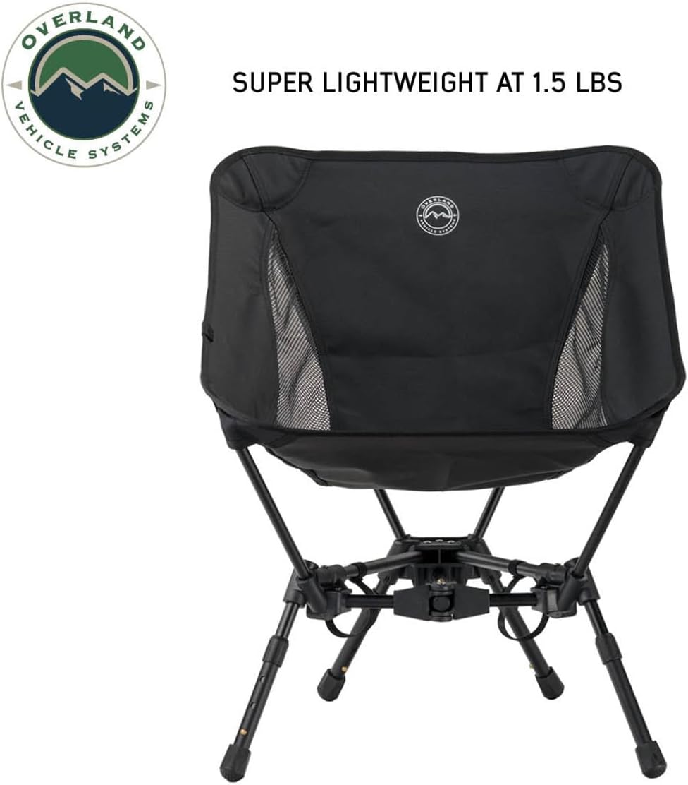 Overland Vehicle Systems Compact Camping Chair – Lightweight Folding Camp Chair with Collapsible Aluminum Frame