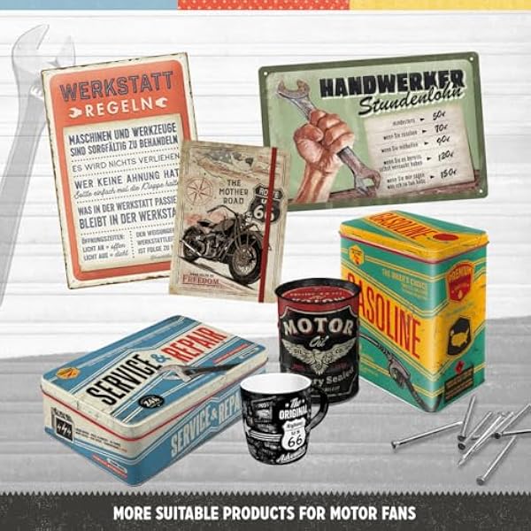 Ретро-табличка Nostalgic-Art из жести диаметр 35 см My Garage My Tools Rules идеальный подарок для механика из металла в винтажном стиле с надписью