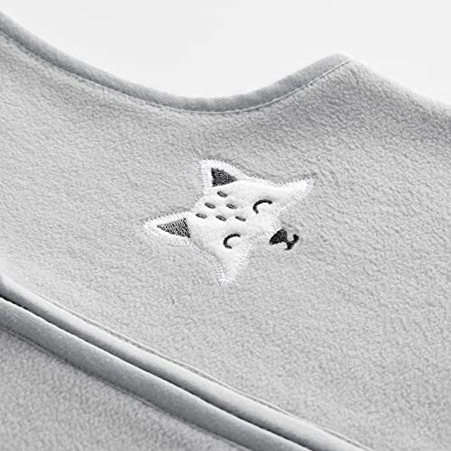 Daysu Micro Fleece Baby Sleep Sack, Baby Sleeping Bag Sleeveless With Two-Way Zipper, Sleep Sack For Baby Unisex 18-24 Months, 1 Pack, Light Grey Fox #TOP1