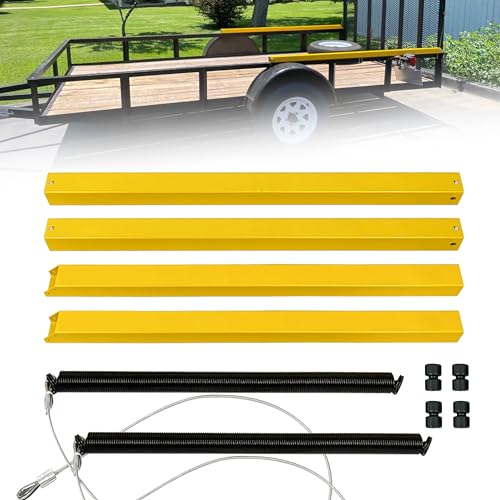 VONLX Tailgate Utility Trailer Gate Liftgate Ramp Lift 2 Sided Lift Assist System Fit for Open Utility Trailers Tailgate and Ramp New Upgrades Yellow