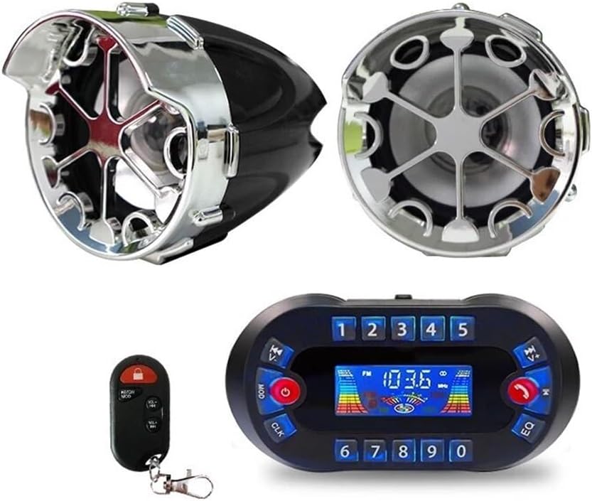 Parlante de Manillar para Moto con FM y Alarma