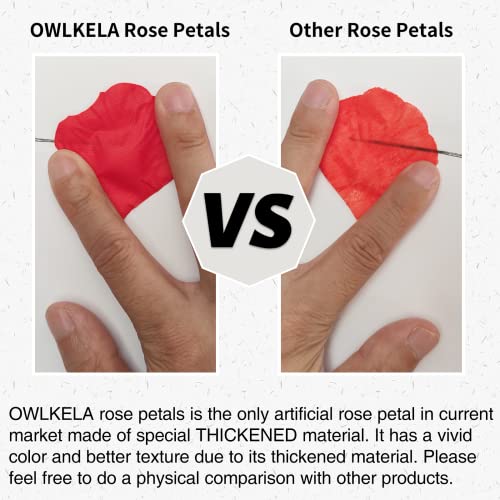 Wisyok 1600Pcs Red No-Taste Emulation Rose Petals, Artificial Flower Silk Petals, Wedding Artificial Roses, Fake Roses Petals, Romantic Decorations Special Night #TOP3