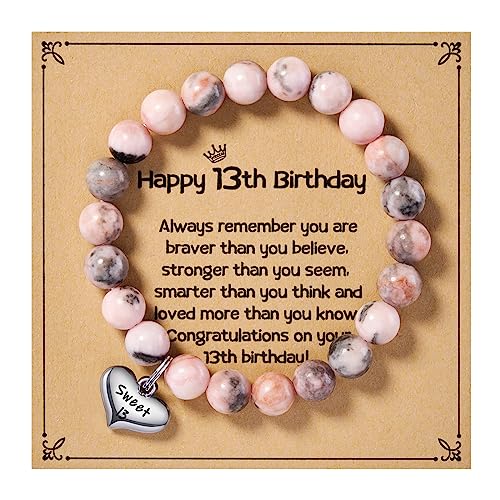 MIXJOY Happy Birthday Gifts for Women, Birthday Braided Beads Bracelet Gifts for Turning Age Daughter Granddaughter Niece