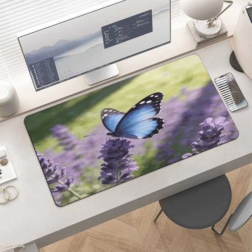 Blue Butterflies Perch in Fragrance Mouse Pad 30x60 cm miniatura 6