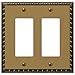 Amerelle Egg & Dart Double Rocker Cast Metal Wallplate in Brushed Brass