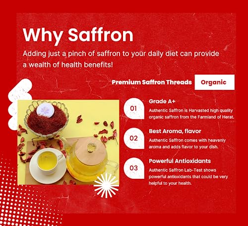 Authentic Saffron, Finest Saffron Thread, Super Negin, Premium Grade A+ For All Culinary Uses (2.0 Grams) #TOP1