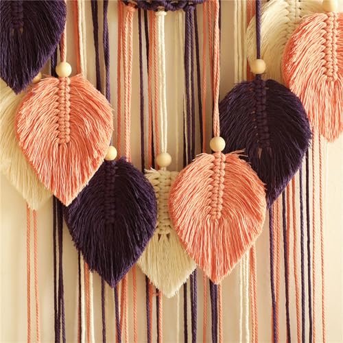 Macramé tissé main mural boho chic pour salon et chambre - 3