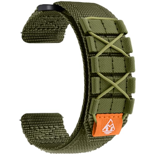 Image of Bandletic Outdoor Nylon Band Compatible with Samsung Watch 5 Bands, 20mm Quick Release Rugged Soft Strap Designed for Amazift Active 2 /Galaxy Watch 7 /6 /4 44mm 40mm /FE 40mm /Forerunner 165 /245 /APEX 2