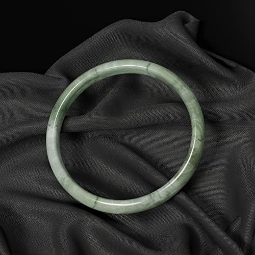 Naharo Natural Jade Bangle Bracelet For Women,Retro Chinese Style Natural Green Jade Bangle For Girls With Gift Box (Natural Green, 62Mm/2.44Inch) #TOP4