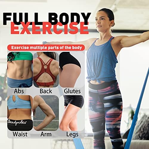Resistance Bands, UOROMI 2.0M/6.5ft Skin-Friendly Exercise Bands for Women or Men, Long Resistance Band for Pilates, Yoga, Stretching, Physiotherapy Recovery Fitness Band