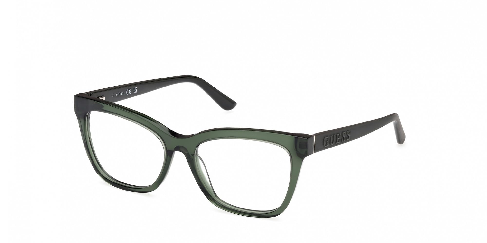 Guess Women's Green Gu50172 096 Woman Optical Frames Acetate Squared Normal