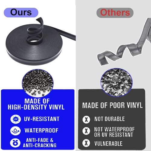 image for TeegRoow 1'' RV Trim Molding Insert, 50' UV-Resistant RV Weather Strip