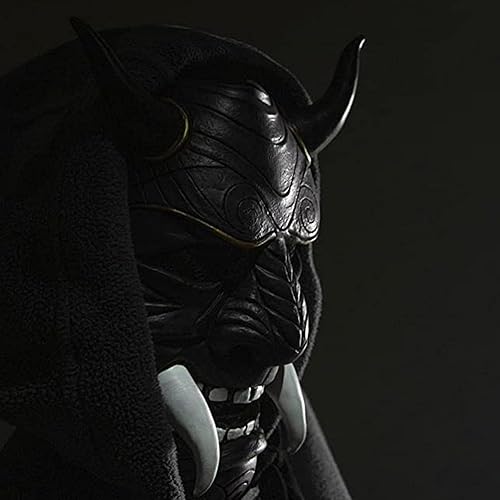 Miniatura 2 de Máscara de demonio japonés malvado Kabuki Hannya, máscara de demonio Oni Samurai Kabuki, Prajna Devil, máscara facial de demonio japonés Prajna