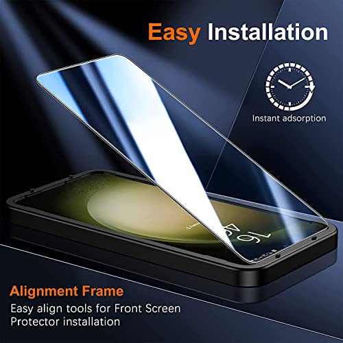 Uniqueme [2+2 Pack] Compatible For Samsung Galaxy S23 6.1 Inch Tempered Glass Screen Protector And Camera Lens Protector Full Coverage【Ultrasonic Fingerprint Unclock】 #TOP5