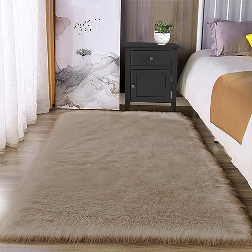 Latepis Teppich Beige 90x150 cm Schlafzimmer Bettvorleger für Wohnzimmer Sofa Deko Hellbraun...