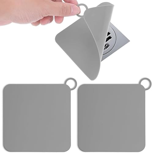 Paquete de 2 tapones de silicona para desagüe de piso, tapón de sellado universal para fregadero de ducha, adhesivo antibloqueo, atrapa cabello