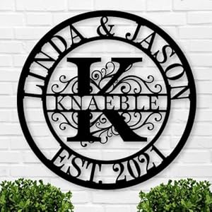 Personalized Family Name Sign Custom Last Name Metal Sign Personalized wedding gifts Monogram gifts Wall Decor Split Letter Name Metal anniversary wedding Signs