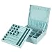 Jewelry Case, MaleDen Double-Layer Lint Jewelry Organizer Box Necklace Display with Lock and Removable Partition for Earrings Bracelets Rings Watches Case (SkyBlue)